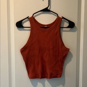 Uniqlo Orange Ribbed Tank Top